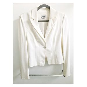 White bebe Blazer with design in back